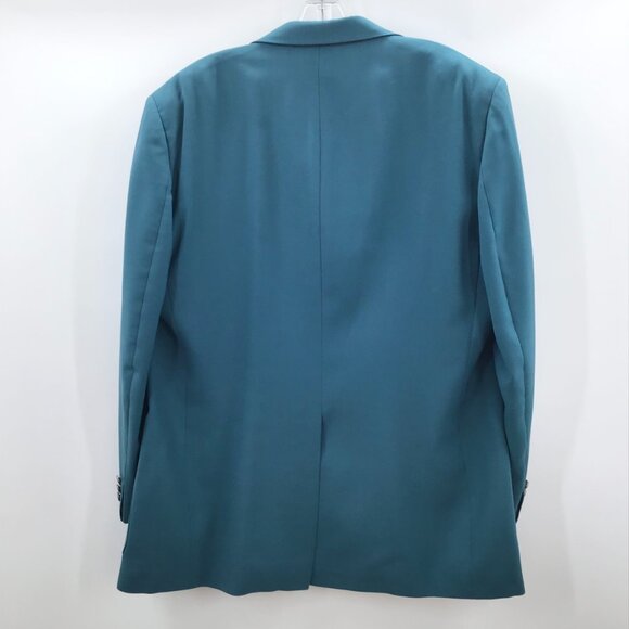 Vintage 46L Men's Teal Blue Blazer Jacket Vented Single Breasted Fully Lined - Picture 2 of 13